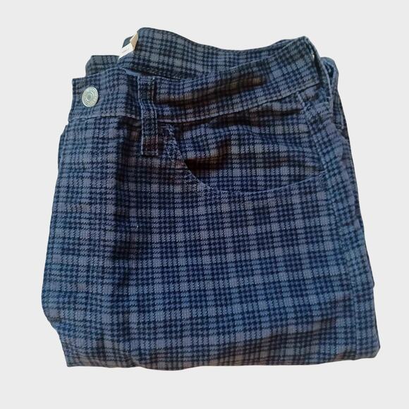 Levi's Pants - Levi's Premium‎ Ribcage Straight Ankle Velour Plaid Pants Blank White Tab 31